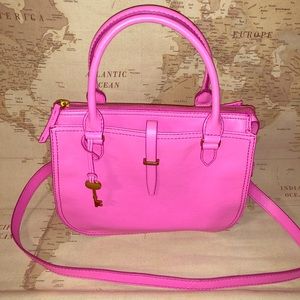 Fossil Ryder Satchel Neon Pink